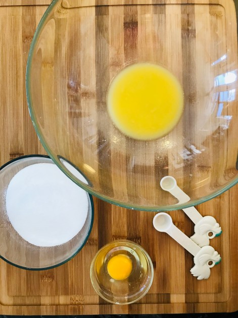 Egg, sugar, and margarine