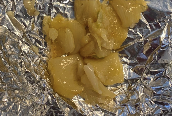 Roasted garlic removed