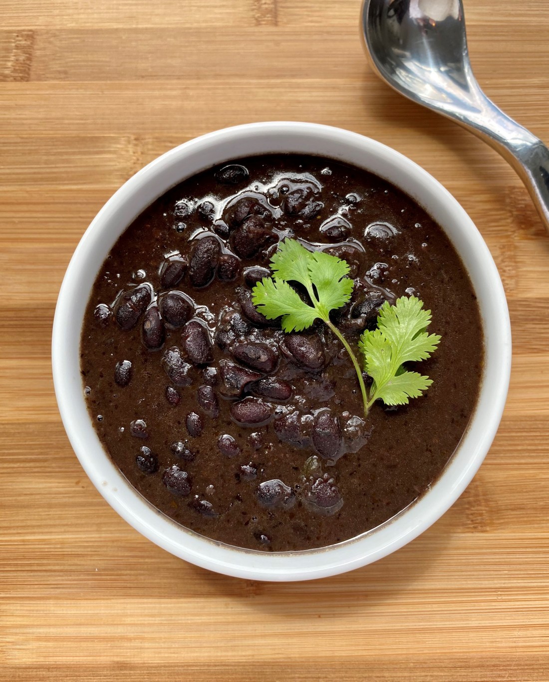 Black beans top view