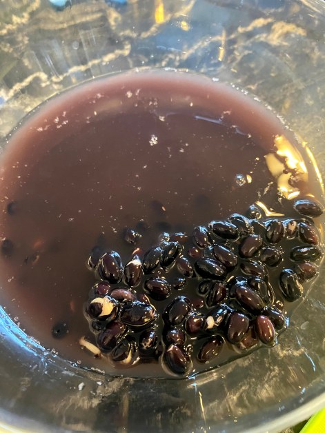 Soaked black beans
